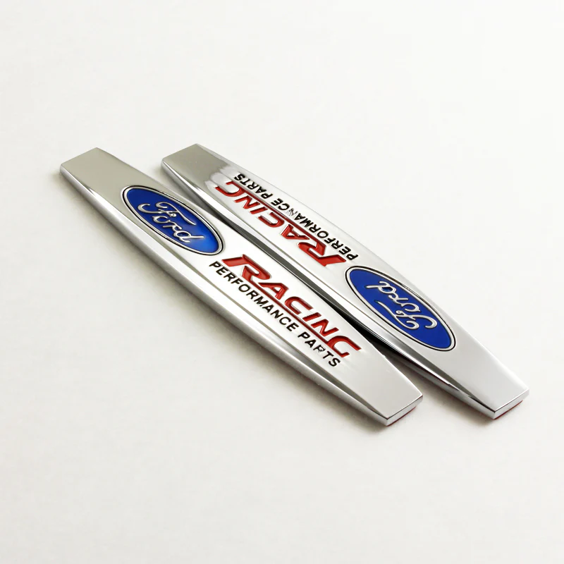 Ford Racing Set Black Carbon Fiber Look Seat Belt Cover X2 with Metal 3D Emblems - Image 7