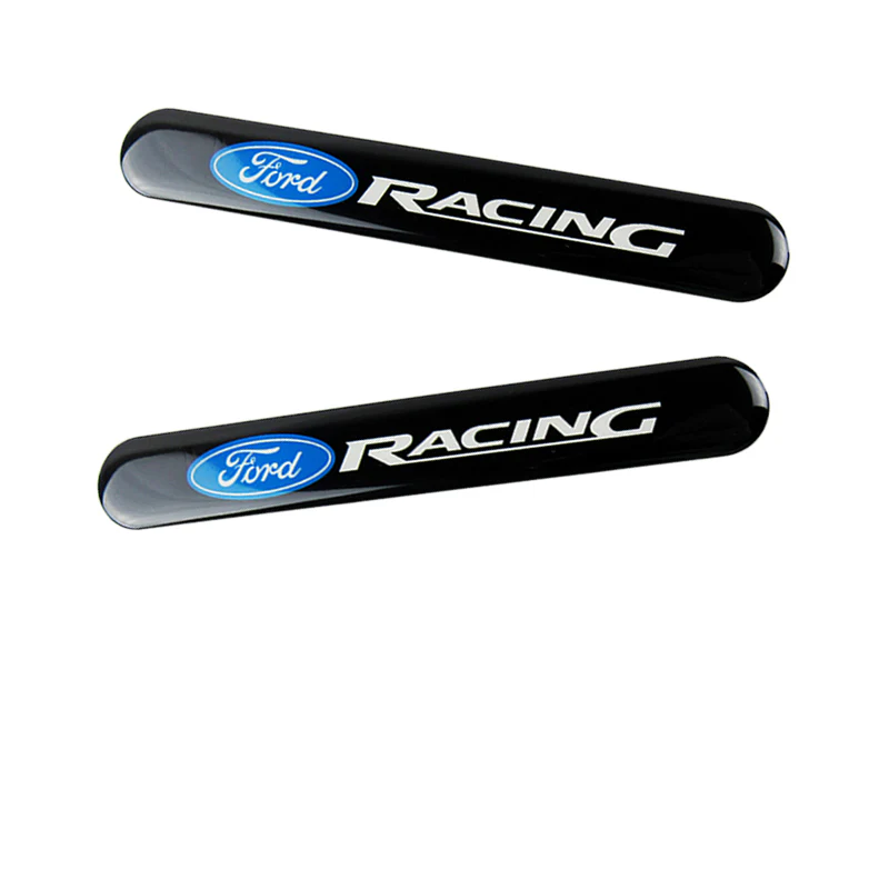 FORD Racing Set LOGO Emblems with Silver Keychain Wheel Tire Valves Air Caps - US SELLER - Image 4
