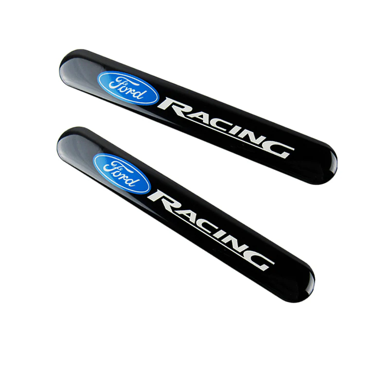 FORD Racing Set LOGO Emblems with Silver Keychain Wheel Tire Valves Air Caps - US SELLER - Image 8