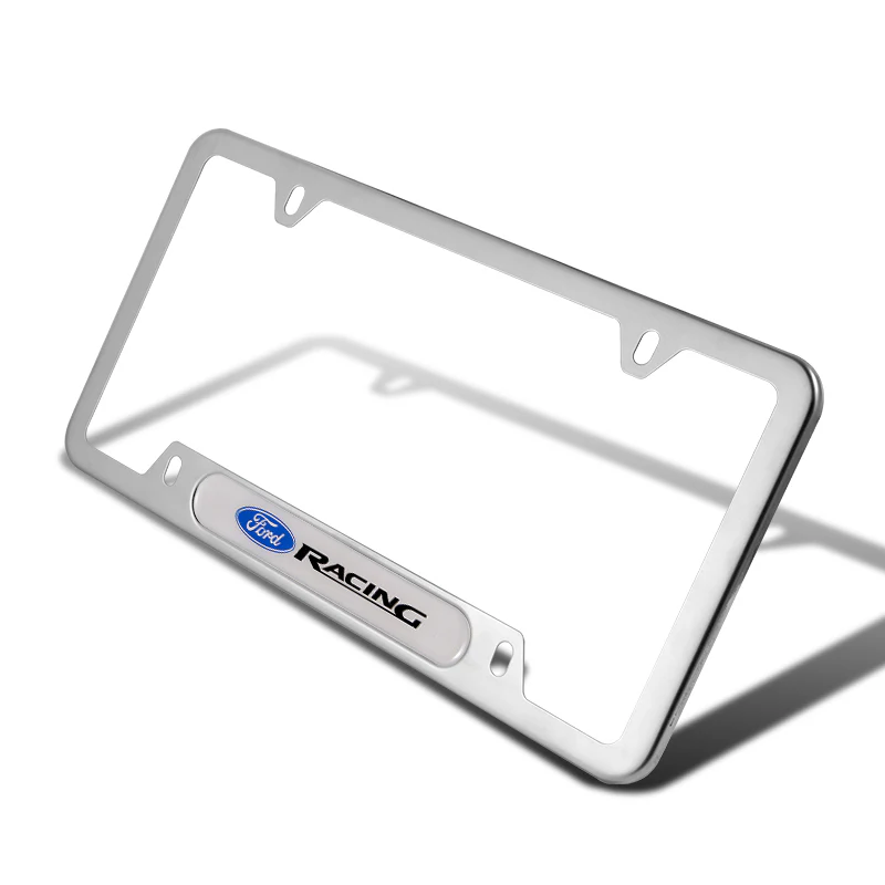 FORD Racing SET Stainless Steel 2pcs License Plate Frame with Caps Bolt Brand New - Image 9