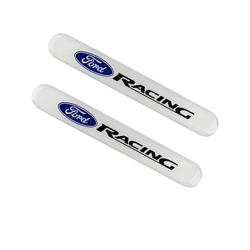 Ford Racing White Car Door Rear Trunk Side Fenders Bumper Badge Scratch Guard Sticker New 2 pcs - Image 11