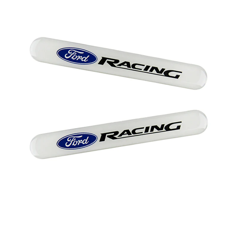 Ford Racing White Car Door Rear Trunk Side Fenders Bumper Badge Scratch Guard Sticker New 2 pcs - Image 8