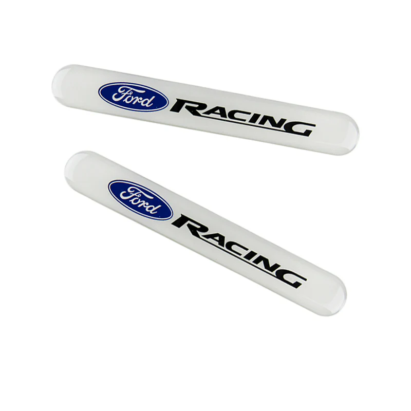 Ford Racing White Car Door Rear Trunk Side Fenders Bumper Badge Scratch Guard Sticker New 4 pcs - Image 2
