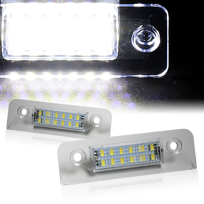Ford Set For 06-20 Ford Fusion/03-19 Fiesta MK5 Xenon White LED 6000K License Plate Light with Screw Bolt Caps - Image 3