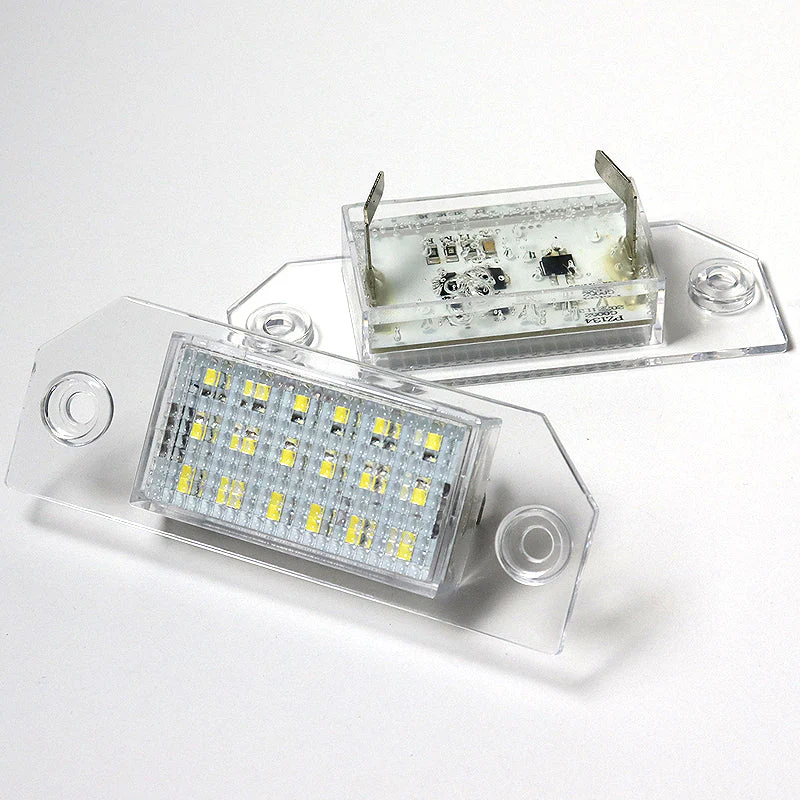 Ford Set For 2003-2008 Focus C-Max Xenon White 18-SMD LED 6000K License Plate Lights with Screw Bolt Caps - Image 2