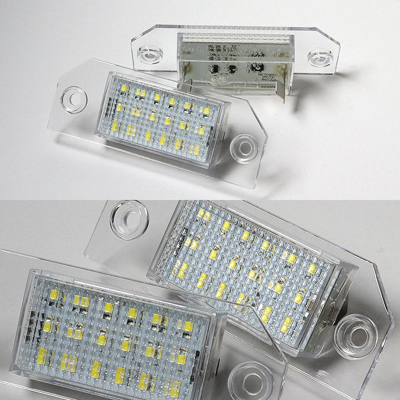 Ford Set For 2003-2008 Focus C-Max Xenon White 18-SMD LED 6000K License Plate Lights with Screw Bolt Caps - Image 8