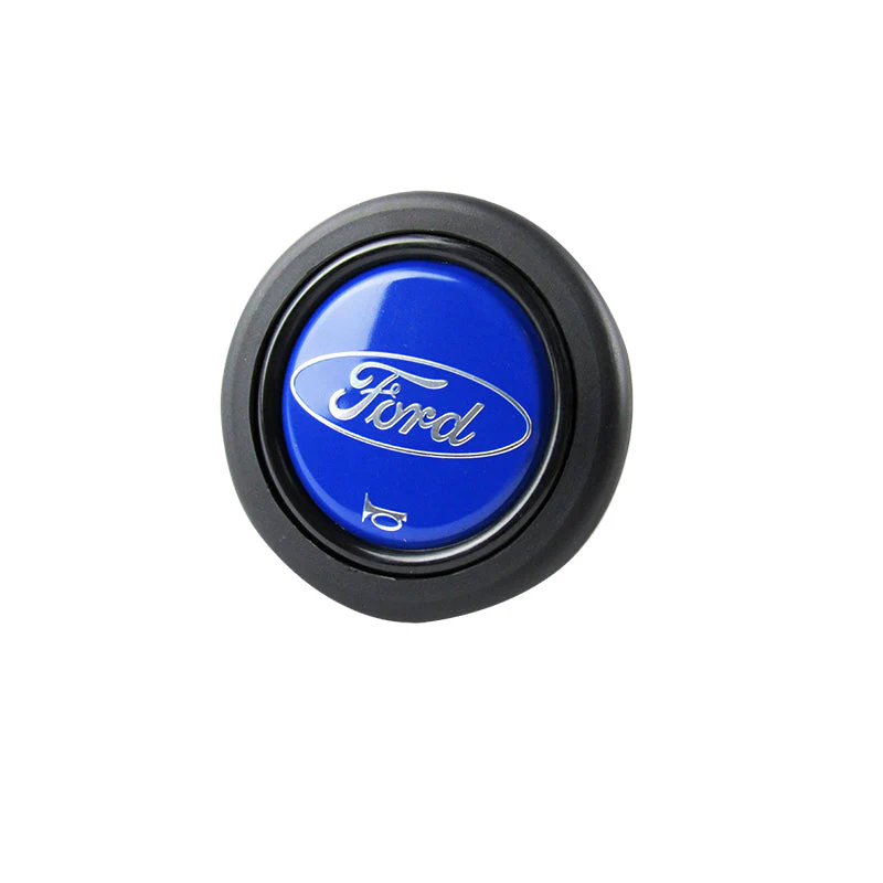 Ford Set Genuine Leather 15" Diameter Car Auto Steering Wheel Cover with Badge Logo Horn Button - Image 2