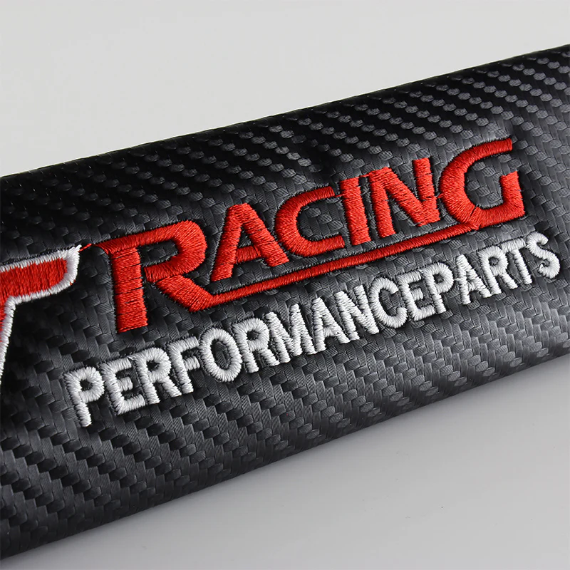 Ford ST RACING Set of Car 15" Steering Wheel Cover Carbon Fiber Style Leather with Seat Belt Covers - Image 9