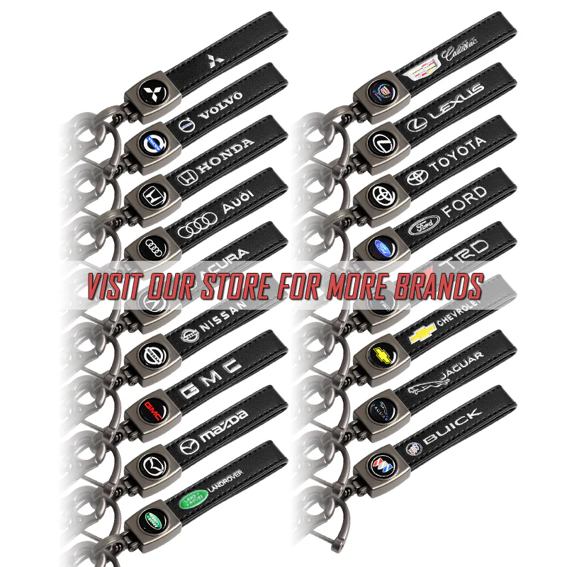 FORD Universal Black 3D Logo Leather Metal Gift Decor Quick Release Lanyard Keychain FORD Racing - Image 9