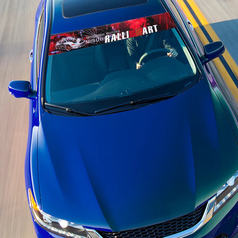 Front Window Windshield Vinyl Banner Decal Sticker For Mitsubishi EVO RALLIART - Image 3