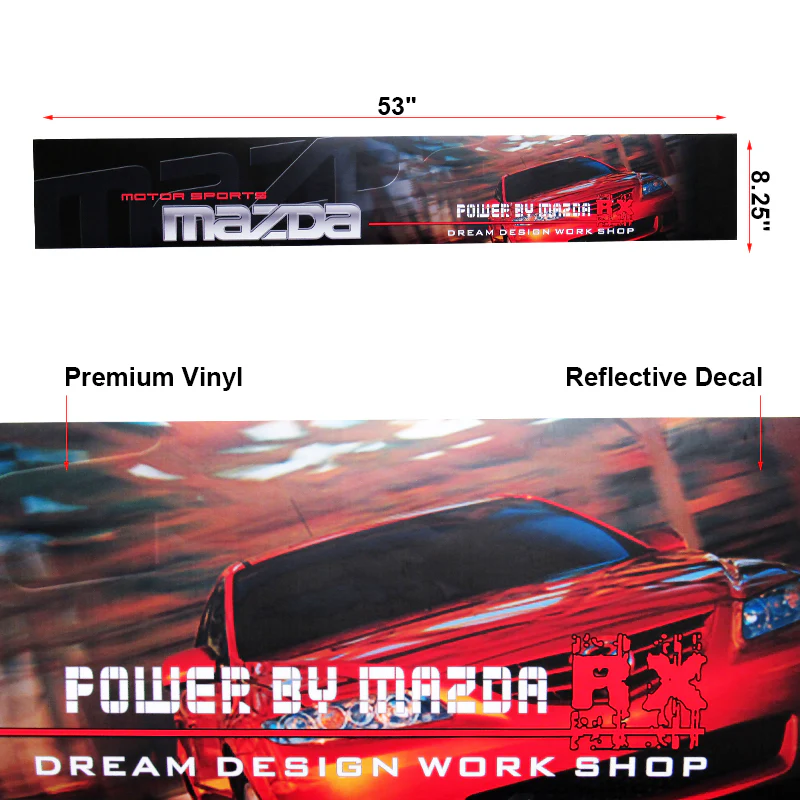 Front Windshield UV-Resistant Vinyl For Mazda Speed Racing Banner Decal Sticker - Image 2