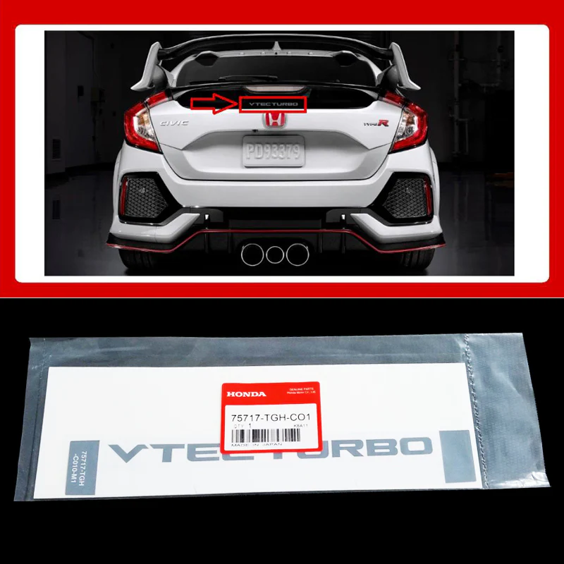 GENUINE HONDA CDM VTEC TURBO WINDOW DECAL STICKER CIVIC TYPE R CTR FK8 2016-2019 OEM - Image 6