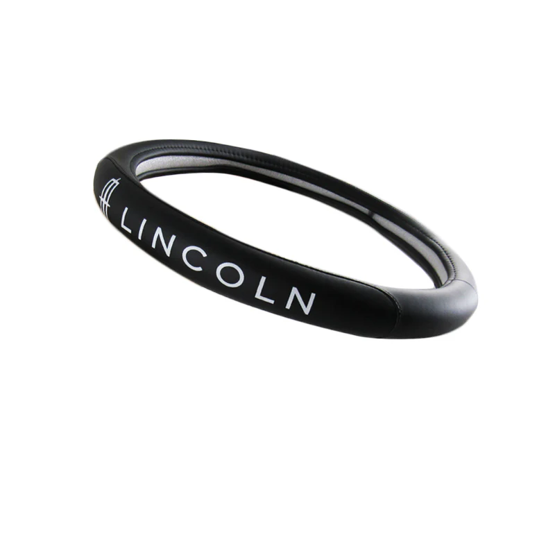 Genuine Leather For Lincoln Black 15" Diameter Car Auto Steering Wheel Cover X1 - Image 7