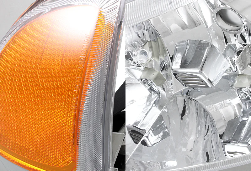 1999–2006 GMC Sierra 1500 2500 Chrome Headlights w/ Bumper Signal Lights 4PCS Set - Clear Lens Amber Reflectors - Image 3