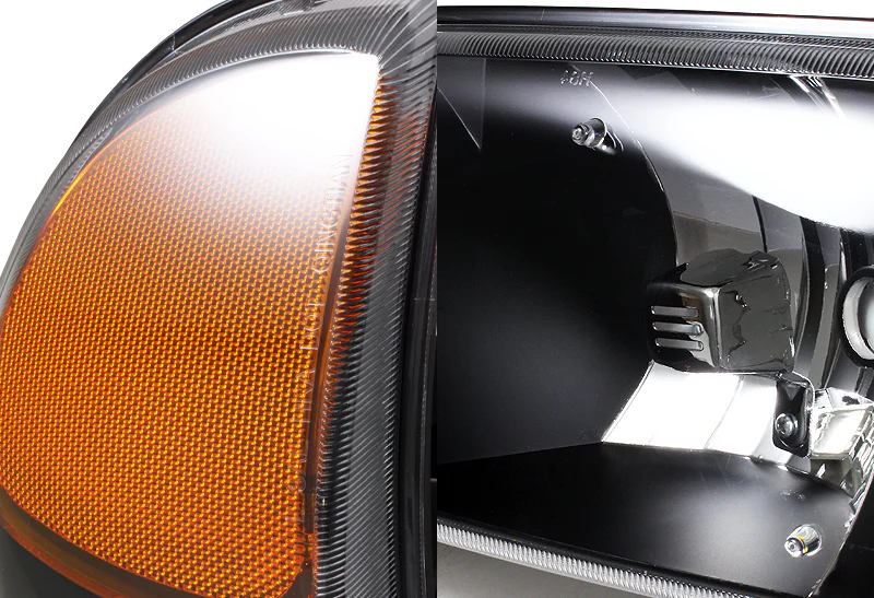 2000–2006 GMC Yukon XL 1500 2500 Black Headlights w/ Bumper Signal Lights 4PCS Set - Clear Lens Amber Reflectors - Image 3