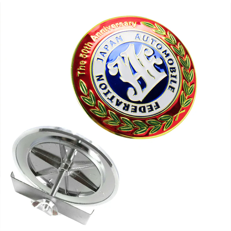 JAF Japan Automobile Federation 50th Anniversary JDM Logo Emblem Badge + 2 Alternative Decal Stickers For Toyota Front Grille - Image 8
