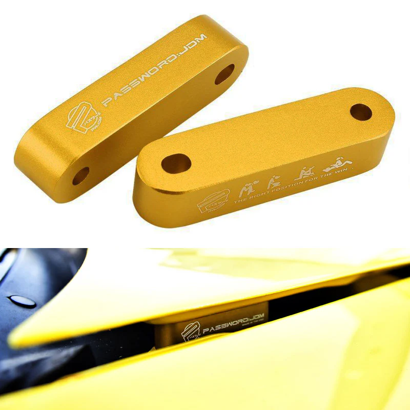 Gold Combo Password JDM Hood Vent Spacer Risers with Keychain For 90-01 Integra 88-15 Civic - Image 5