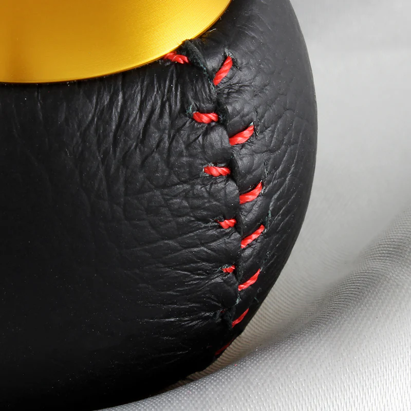 Mugen 5-Speed Gold Shift Knob with PVC Leather - Image 3