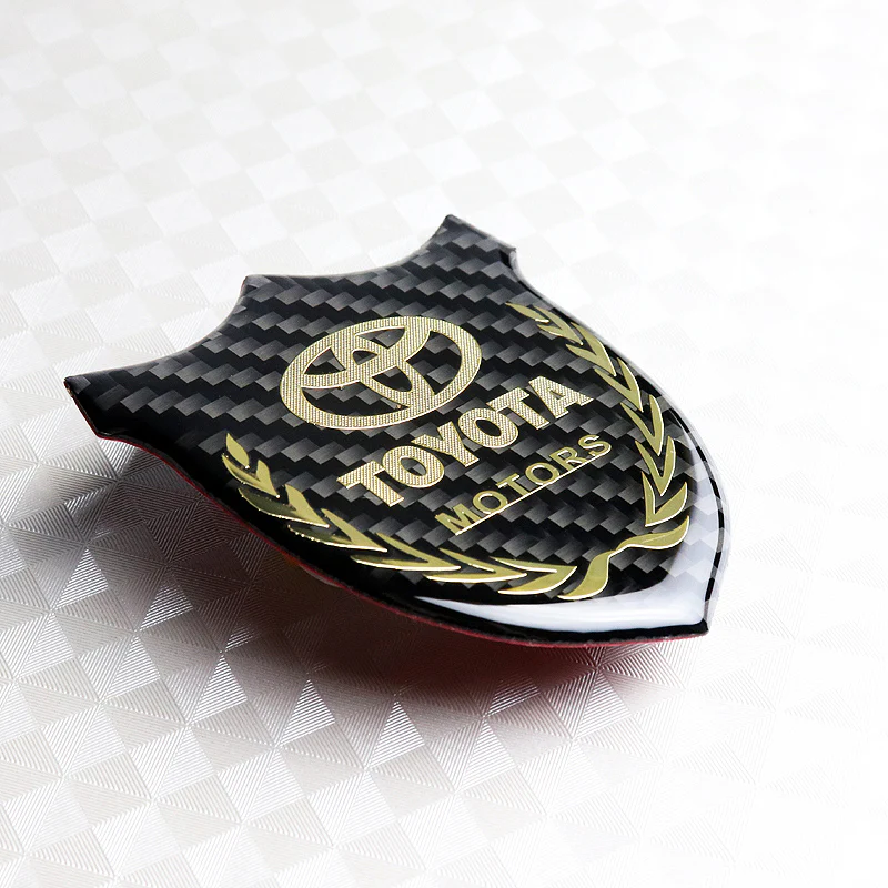 Toyota Gold 3D Carbon Fiber Emblem Sticker x2 - Image 5