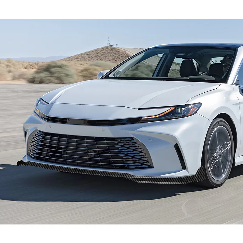 GT-Style For 2025-2026 Toyota Camry LE XLE Front Bumper Splitter Spoiler Lip 3PCS -Carbon Fiber Look - Image 5