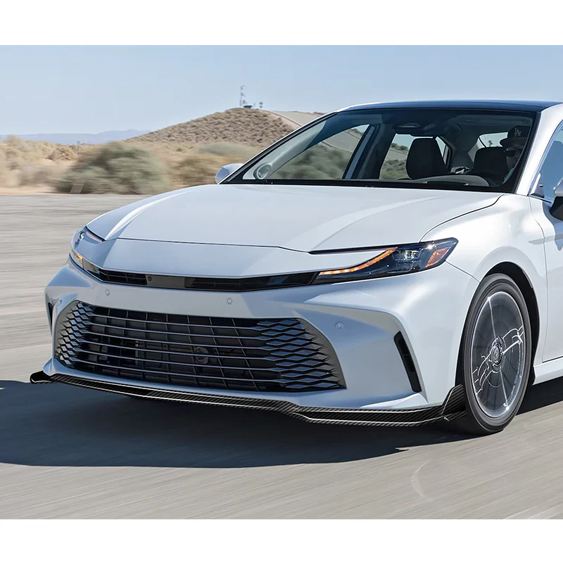 GT-Style For 2025-2026 Toyota Camry LE XLE Front Bumper Splitter Spoiler Lip 3PCS -Real Carbon Fiber - Image 5