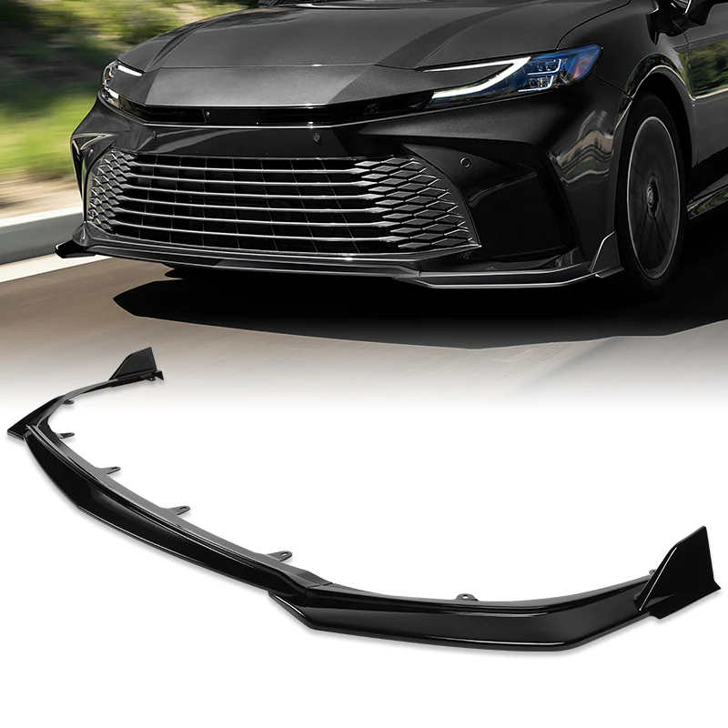GT-Style For 2025-2027 Toyota Camry LE XLE Front Bumper Splitter Spoiler Lip 3PCS -Painted Black - Image 5