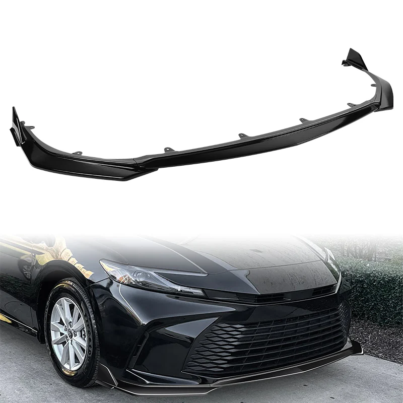 GT-Style For 2025-2027 Toyota Camry LE XLE Front Bumper Splitter Spoiler Lip 3PCS -Painted Black - Image 6