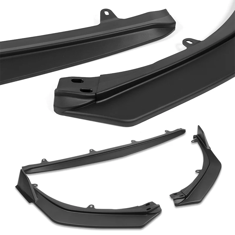 GT-Style For 2025-2027 Toyota Camry LE XLE Front Bumper Splitter Spoiler Lip 3PCS -Unpainted Matte Black - Image 4