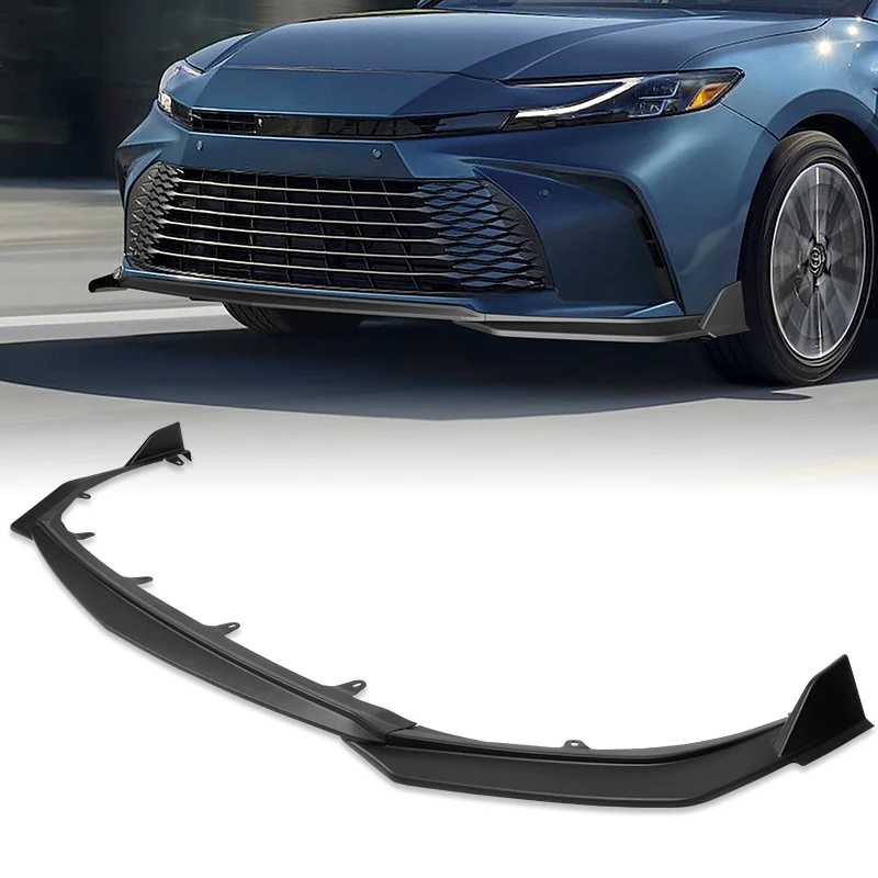 GT-Style For 2025-2027 Toyota Camry LE XLE Front Bumper Splitter Spoiler Lip 3PCS -Unpainted Matte Black - Image 5