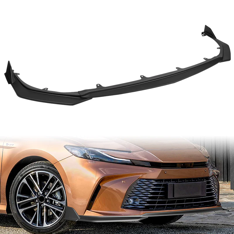GT-Style For 2025-2027 Toyota Camry LE XLE Front Bumper Splitter Spoiler Lip 3PCS -Unpainted Matte Black - Image 6