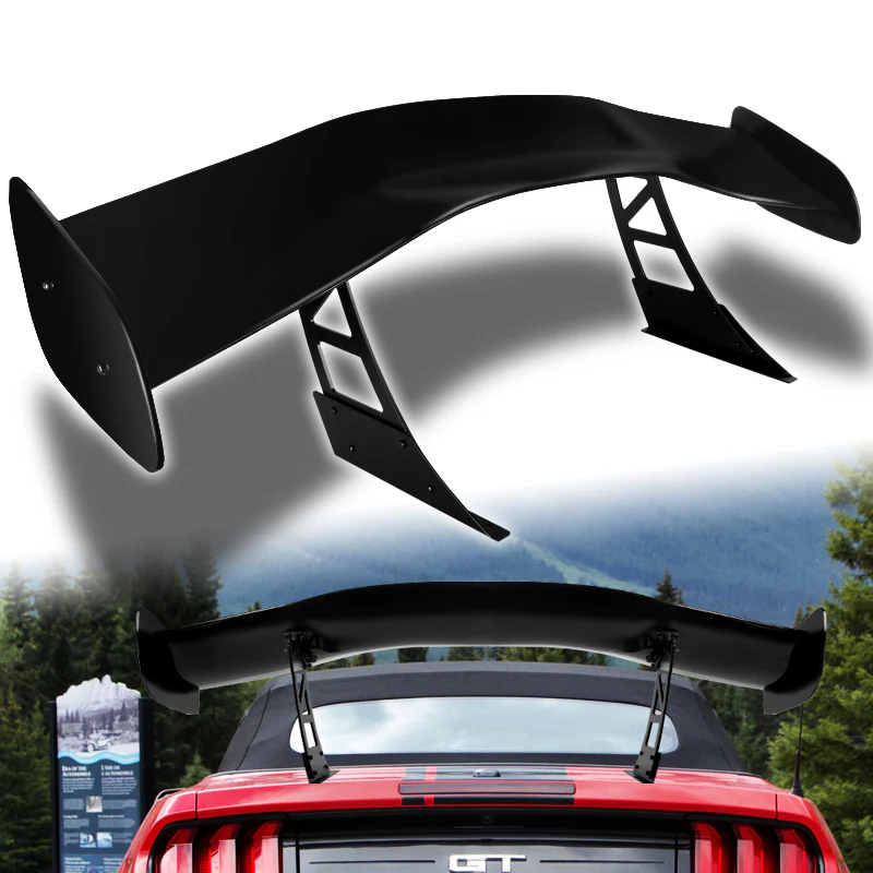 GT1-Style Down Force Racing Rear Trunk Lip Universal Spoiler Wing 57" -ABS Unpainted Matte Black - Image 5