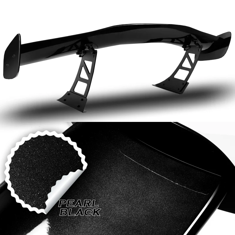 GT1-Style Down Force Racing Rear Trunk Lip Universal Spoiler Wing 57" -ABS Painted Black - Image 2