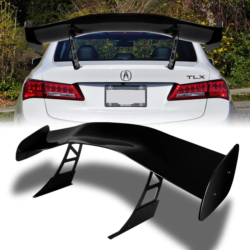 GT1-Style Down Force Racing Rear Trunk Lip Universal Spoiler Wing 57" -ABS Painted Black - Image 5