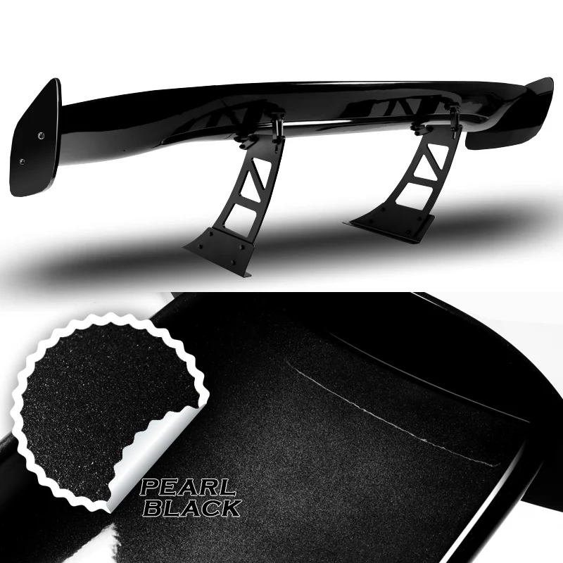 GT2-Style Down Force Racing Rear Trunk Lip Universal Spoiler Wing 57" -ABS Painted Black - Image 2