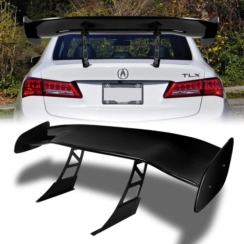 GT2-Style Down Force Racing Rear Trunk Lip Universal Spoiler Wing 57" -ABS Painted Black - Image 5