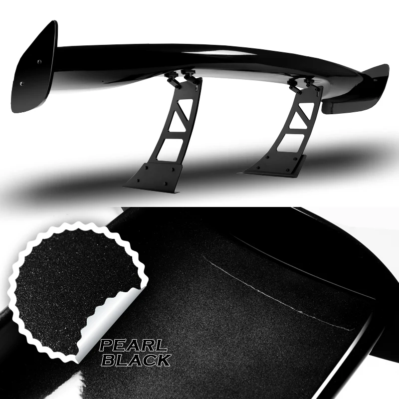 GT3-Style Down Force Racing Rear Trunk Lip Universal Spoiler Wing 57" -ABS Painted Black - Image 2
