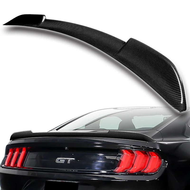 H-Style Rear Trunk Lip Spoiler Wing For 2015-2022 Ford Mustang Coupe 2-DR -Real Carbon Fiber - Image 5