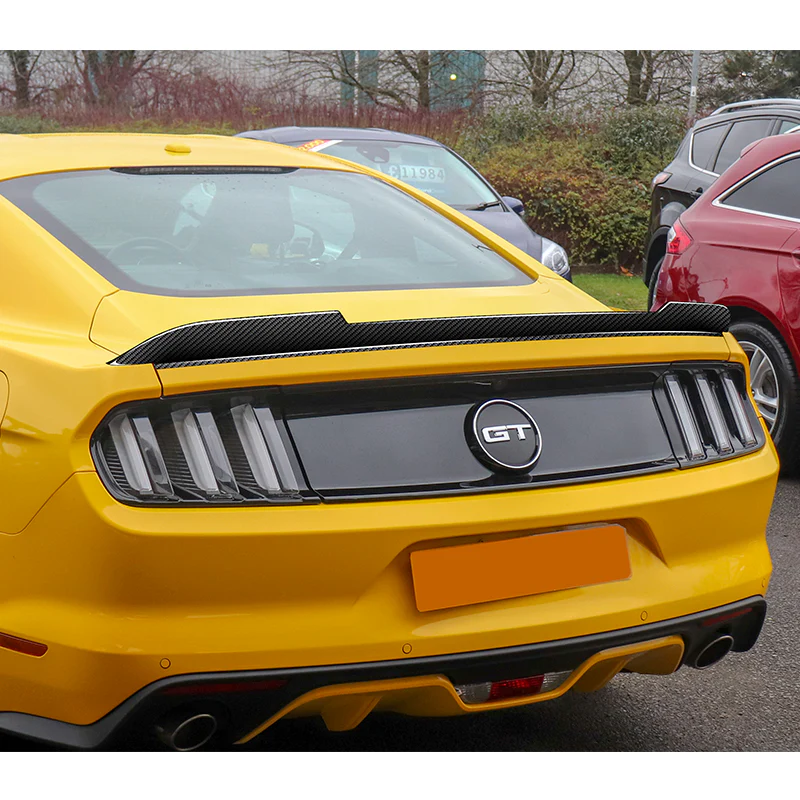 H-Style Rear Trunk Lip Spoiler Wing For 2015-2022 Ford Mustang Coupe 2-DR -Real Carbon Fiber - Image 8