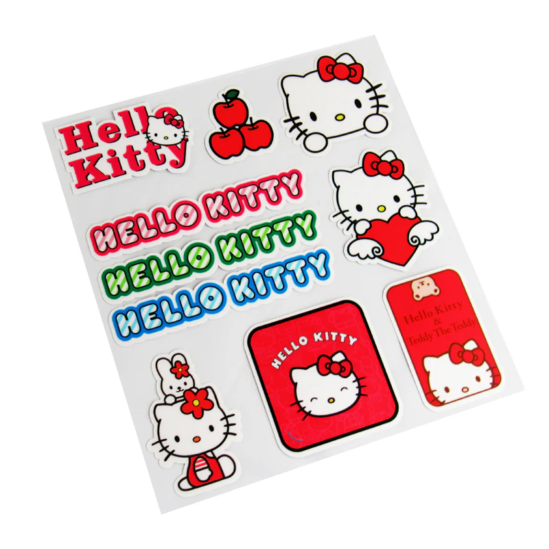 Hello Kitty Cute Reflective Car Truck Laptop Decal Sticker Window Vinyl 10pcs Set - Image 2