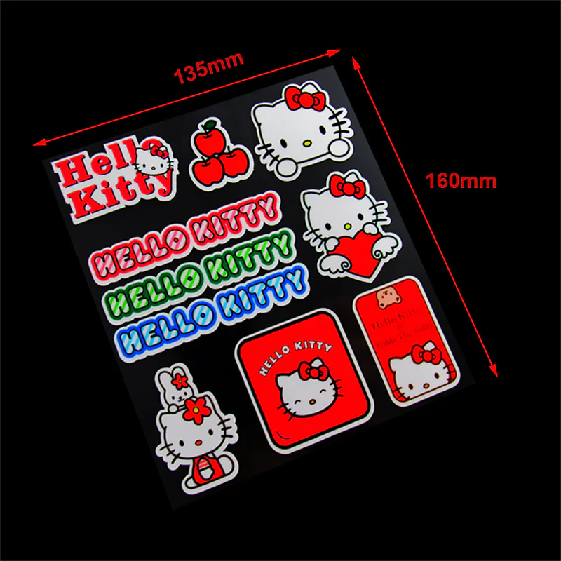 Hello Kitty Cute Reflective Car Truck Laptop Decal Sticker Window Vinyl 10pcs Set - Image 5