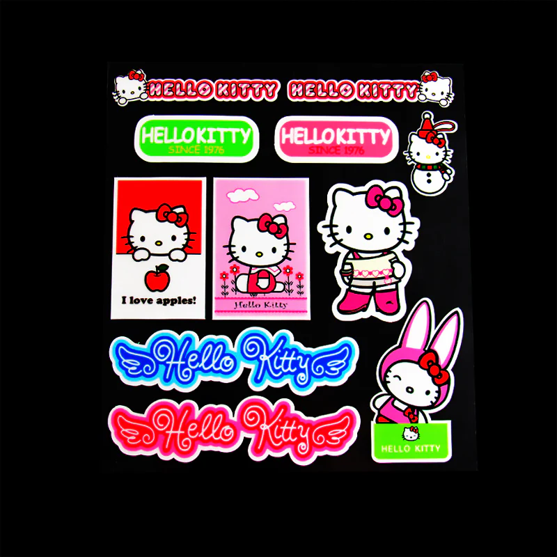 Hello Kitty Reflective Car Door Window Laptop Vinyl Decal Sticker - 11pcs (Set) - Image 2