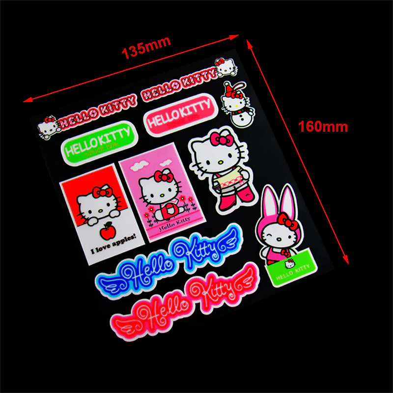 Hello Kitty Reflective Car Door Window Laptop Vinyl Decal Sticker - 11pcs (Set) - Image 5