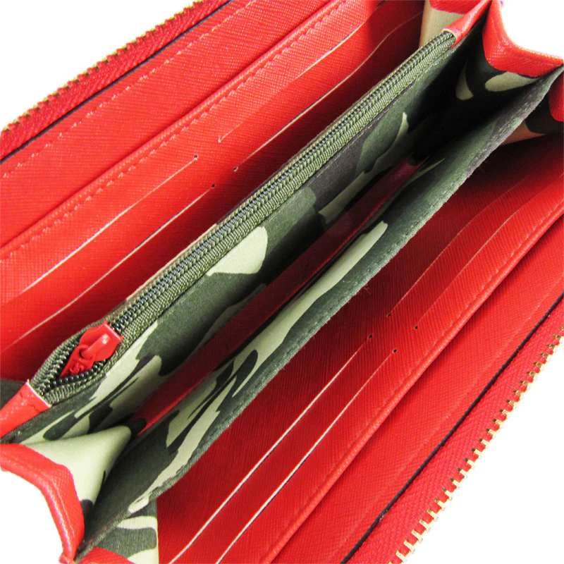 High Quality Leather Supreme3M Wallet - Red - Image 3