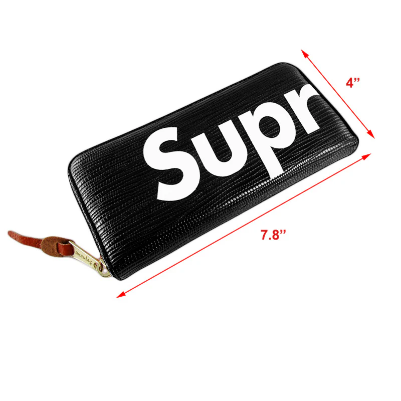 High Quality Leather Supreme3M Wallet - Black - Image 2