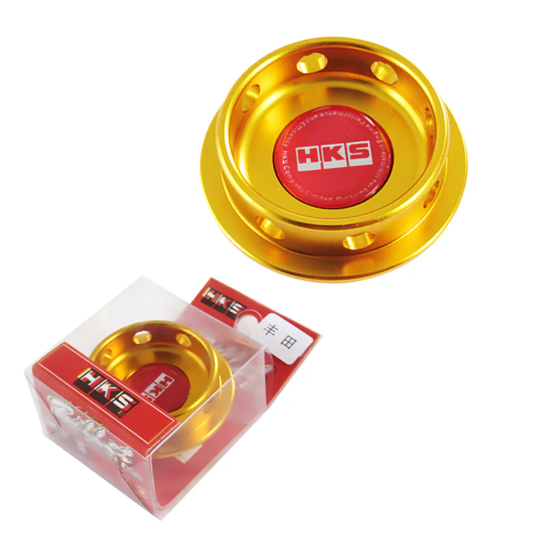 HKS Engine Oil Fuel Filler Cap Cover Billet Gold For Toyota Camry Corolla Celica - Image 5