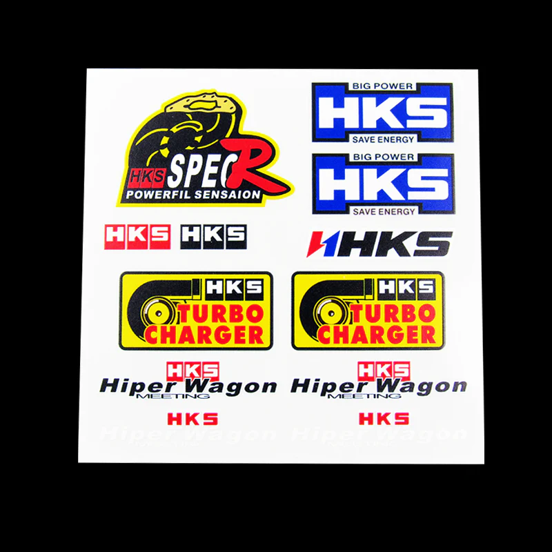 HKS Power Racing Sports Car Reflective Decal Sticker Window Vinyl Small (11pcs) Set - Image 2