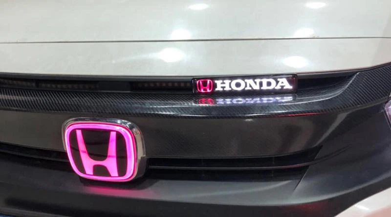 Honda 2 PCS Set Chrome Front Grille "H" Emblem with LED Badge/Emblem for 2009 - 2011 Civic / 2009-2013 FIT - Image 4