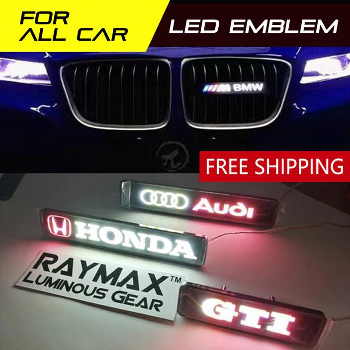 Honda 2 PCS Set Chrome Front Grille "H" Emblem with LED Badge/Emblem for 2009 - 2011 Civic / 2009-2013 FIT - Image 6