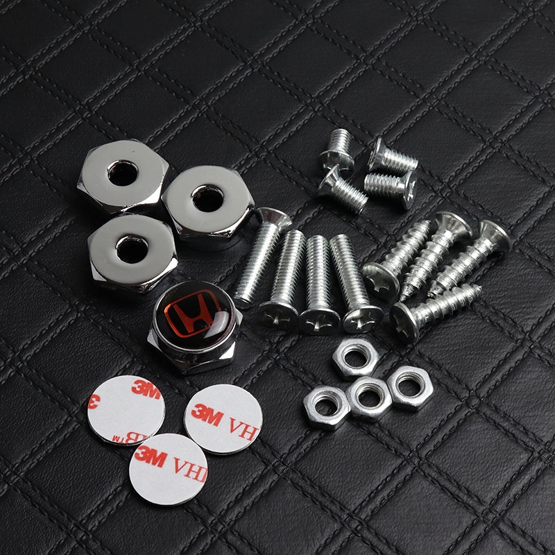 Honda 4PCS New Car License Plate Frame Chrome Screw Bolt Cap Cover Fit For All Models - Image 2