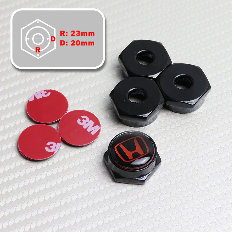 Honda 4PCS New Car License Plate Frame Screw Bolt Cap Cover Fit For All Models - Image 4